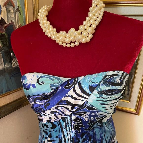 CACHe Silk Strapless Dress Sz 4 - Picture 2 of 14